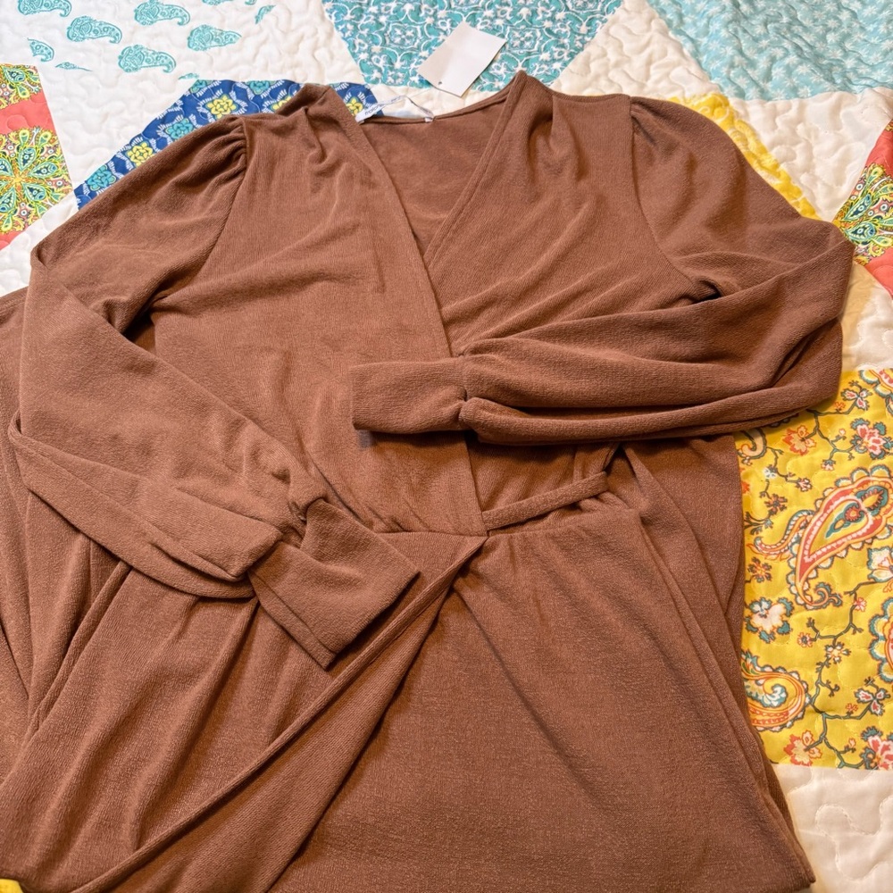 Fraiche by J lightweight sweater Wrap Dress